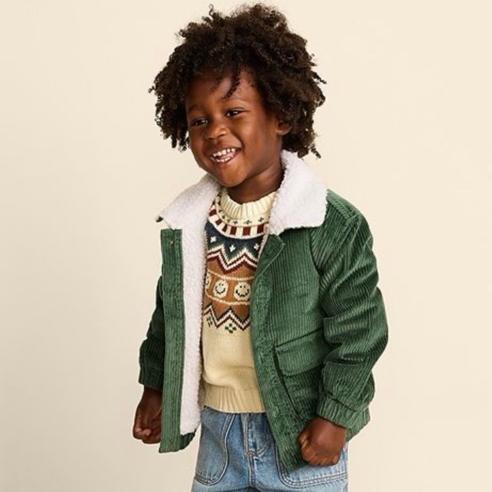 NWT Baby & Toddler Little Co. by Lauren Conrad Green Corduroy Bomber Jacket 10